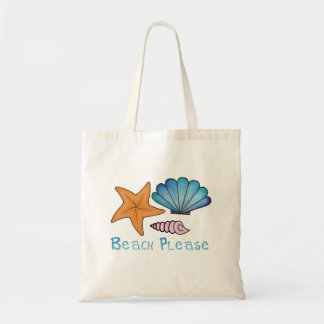 Tote Bag Plage s'il vous plaît avec des coquilles