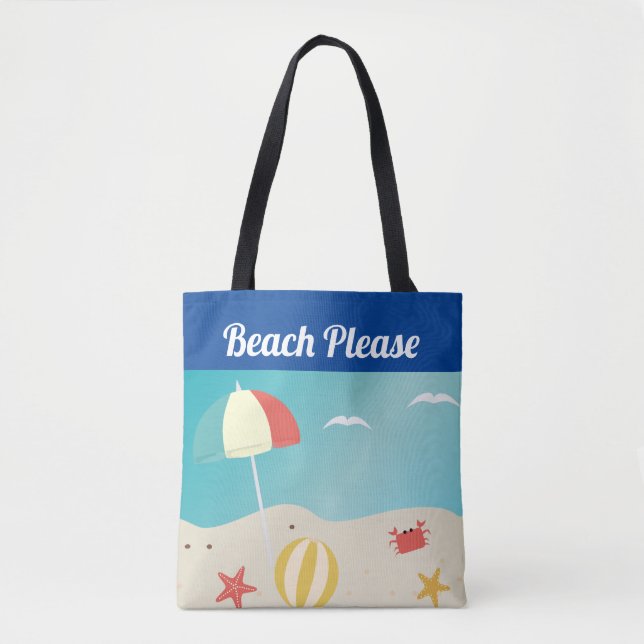 Tote Bag Plage S'Il Vous Plait Plage (Devant)