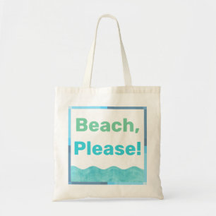 Tote Bag Plage, s'il vous plaît ! Vagues vertes et bleues d