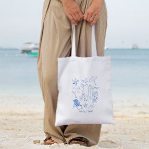 Tote Bag Plage Sun Salt Sand Doodle