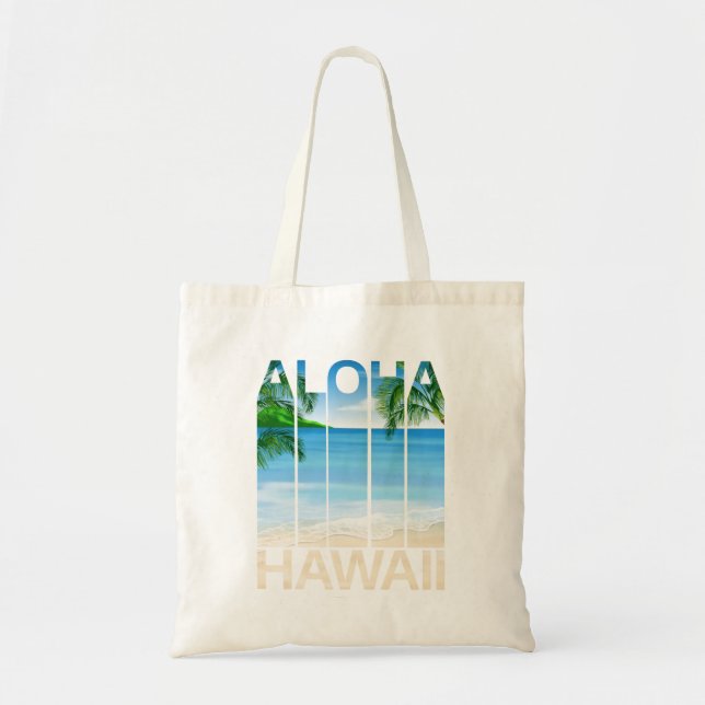 Tote Bag Plage tropicale des îles Aloha Hawaii (Devant)