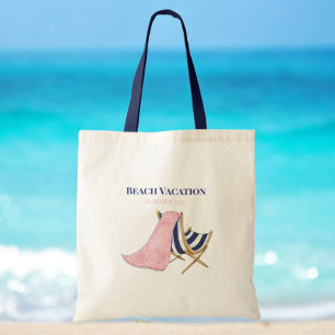 Tote Bag Plage Vacances Plage Chaise Garde Personnalisée