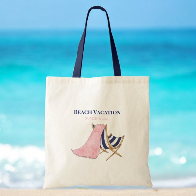 Tote Bag Plage Vacances Plage Chaise Garde Personnalisée (Créateur téléchargé)