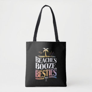 Tote Bag Plages Alcool & Meilleures Amies Arbre de Coco Été
