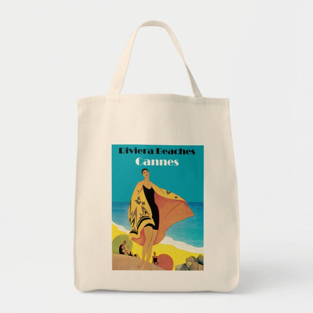Tote Bag Plages de Riviera ~ Cannes (Devant)