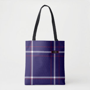 Tote Bag Plaid foncé Fourre-tout de marine, de rouge, et
