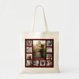 Tote Bag Plaid rouge de PICS   d'Instagram du collage 11 de