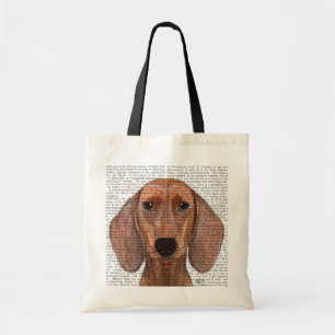 Tote Bag Plaine d'illustration de teckel