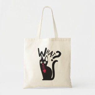 Tote Bag Plaisanterie amusante Chat noir avec poisson rouge