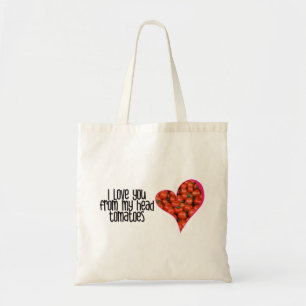 Tote Bag Plaisanteries Red Tomato en forme de coeur Citatio