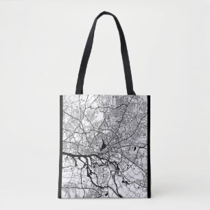 Tote Bag Plan de la ville de Hambourg en Allemagne
