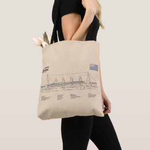 Tote Bag Plan directeur du navire Titanic RMS SD