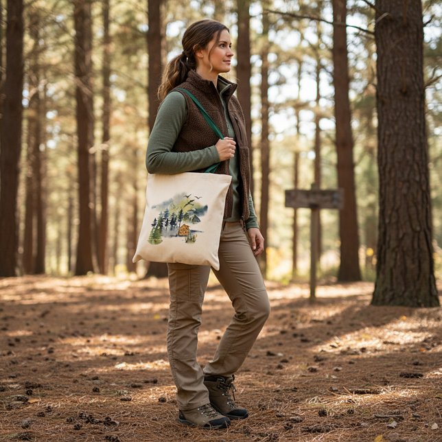 Tote Bag Plan forestier de l'aquarelle (Créateur téléchargé)