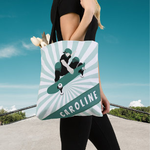 Tote Bag Planche à roulettes Filles Patinage Nom Sports Coo