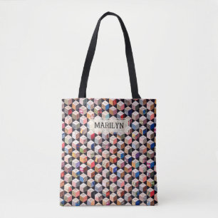 Tote Bag Planche Blocs de tambours Antique Patchwork Look