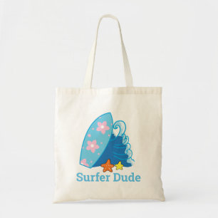 Tote Bag Planche de surf et vague de joli petit surfeur