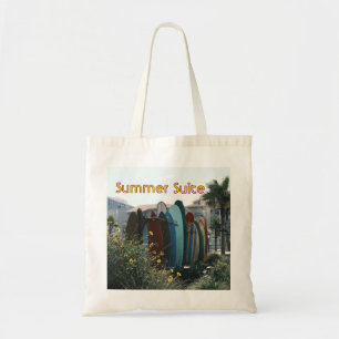 Tote Bag Planches de surf et palmiers de Summer Suite