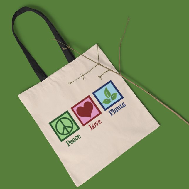 Tote Bag Plante Nursery Peace Love Plantes (Créateur téléchargé)
