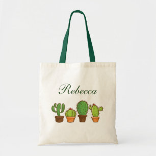 Tote Bag Plantes de Cactus verts personnalisés