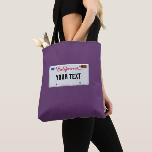Tote Bag Plaque de licence Californie (personnalisable)
