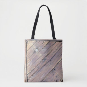 Tote Bag Plaque texturée en bois patiné