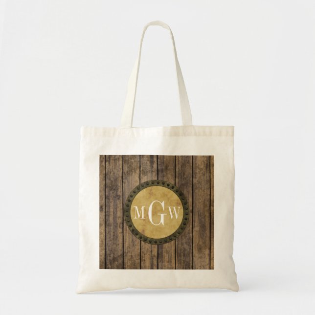 Tote Bag Plaques de look rustique en bois #1 Steampunk 3 Mo (Devant)