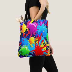 Tote Bag Plaques de peinture vives : une instruction de cou