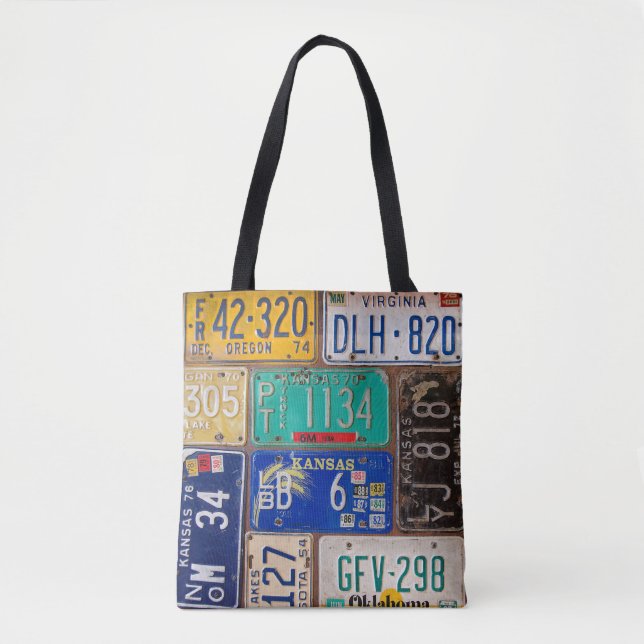Tote Bag plaques d'immatriculation américaines rouillées (Devant)