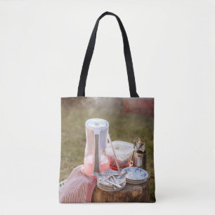 Tote Bag Plaques et lancers en céramique fleurie argentée e
