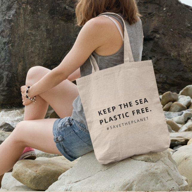 Tote Bag Plastique gratuit | La pollution de la mer sauve l (Créateur téléchargé)