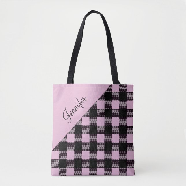 Tote Bag Plat rose moderne personnalisé (Devant)