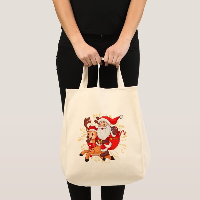 Tote Bag **"Playful Santa Claus Design – Fun and Festive Ch (Devant (produit))