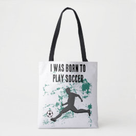 Tote Bag Playing soccer graphic black