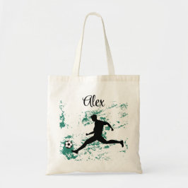 Tote Bag Playing soccer graphic black