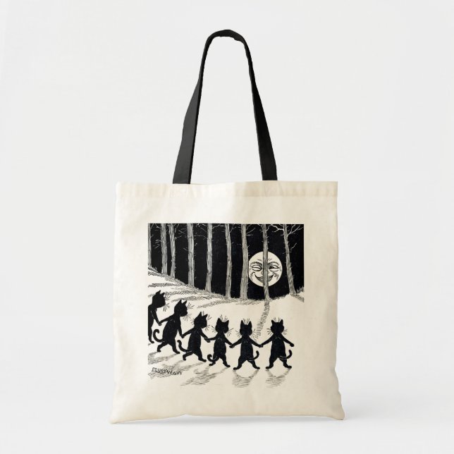 Tote Bag Pleine lune et chats, Louis Wain (Devant)