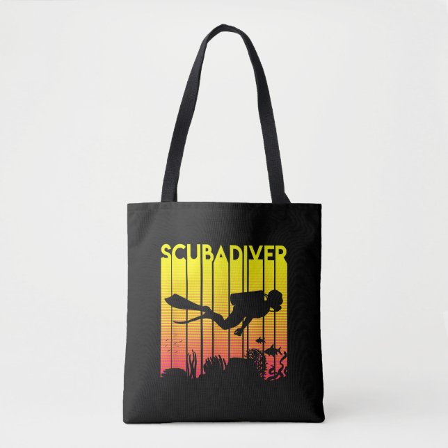 Tote Bag Plongée Plongée Silhouette Plongée Plongée Plongée (Devant)