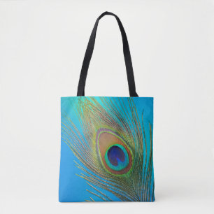 Tote Bag Plume de queue de paon