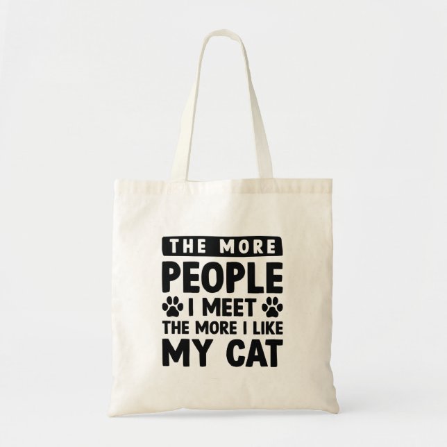 Tote Bag Plus je rencontre de gens (Devant)