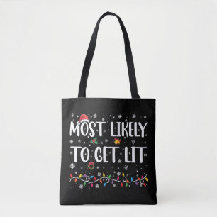 Tote Bag Plus susceptible de s'enflammer Noël Famille appar