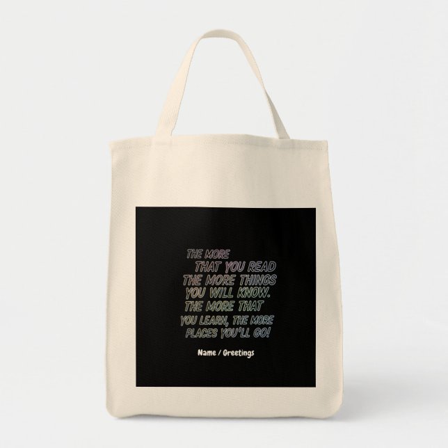 Tote Bag Plus Vous Lisez Plus De Choses Que Vous Connaissez (Devant)