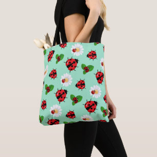 Tote Bag Pneuka rouge mignon point Ladybug fleur été Fille
