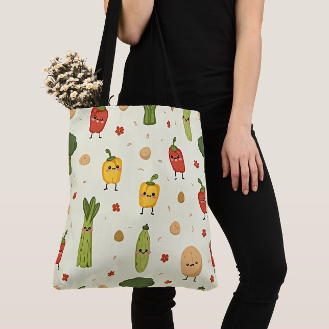 Tote Bag Pochette Veggie Delight (De près)