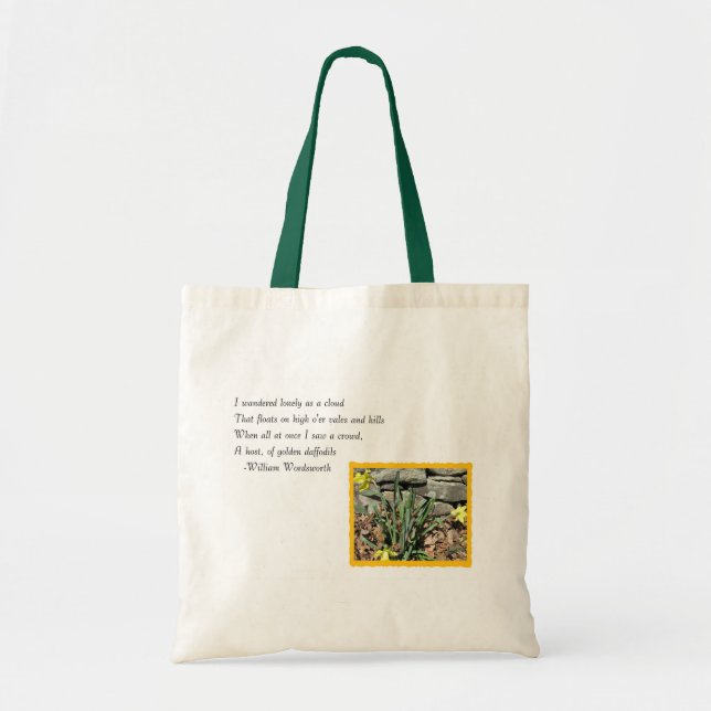 Tote Bag Poème Avec Daffodiques (Devant)
