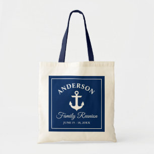 Tote Bag Poignée bleue de la famille des Ancres nautiques