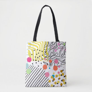 Tote Bag Point Polka Art Abstrait coloré rétro