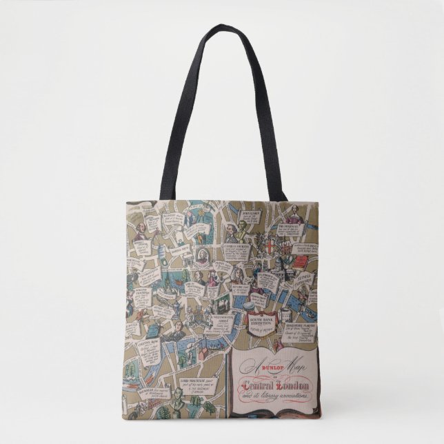 Tote Bag Points de repère littéraires de carte de Dunlop de (Devant)