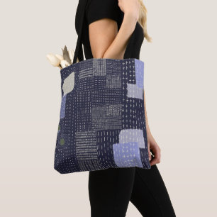 Tote Bag Points de sashiko japonais ressemblant à un motif