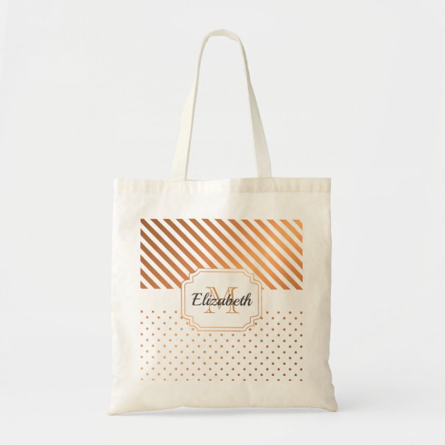 Tote Bag Points et bandes (Devant)
