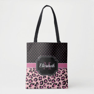 Tote Bag Points et Empreintes de léopard