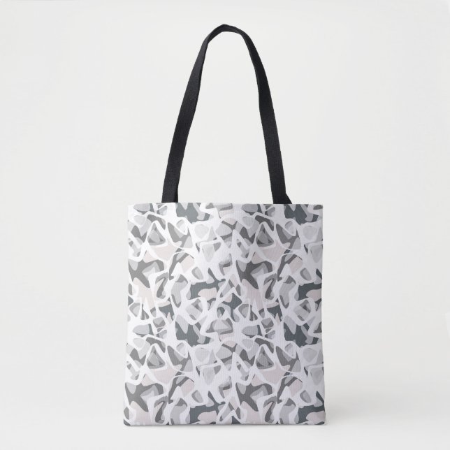Tote Bag Points gris clair motif Abstrait tacheté (Devant)